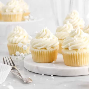 Vanilla cupcake with buttercream icing
